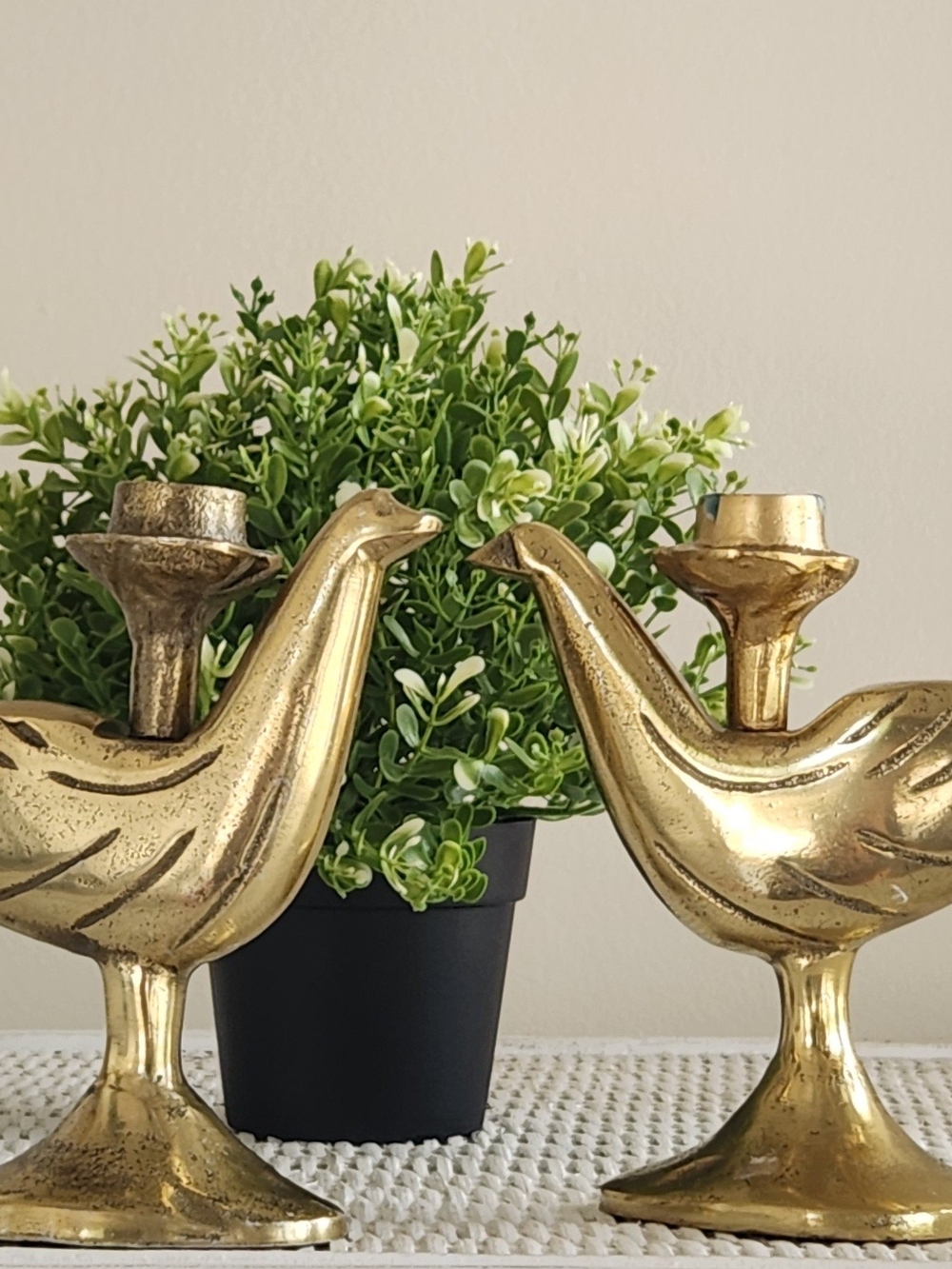 Nate Berkus Gold Bird Candlestick Pair
